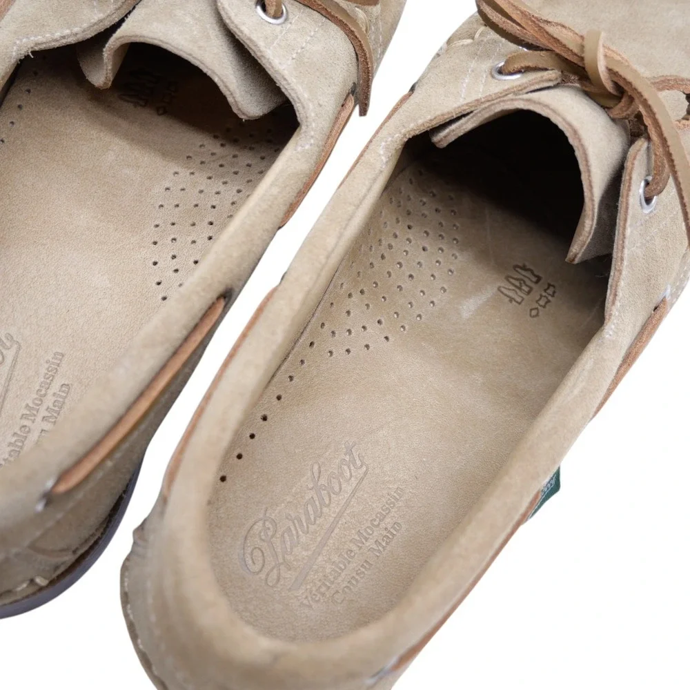 Paraboot Barth Marine Boat Shoes Men UK 9.5 US 10.5 Tan Suede New